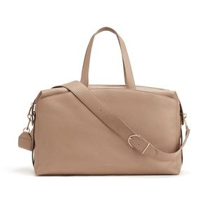 Cuyana Large Travel Bag Weekender Leather Cappuccino